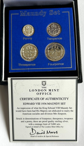 1936 maundy silver set - silver,