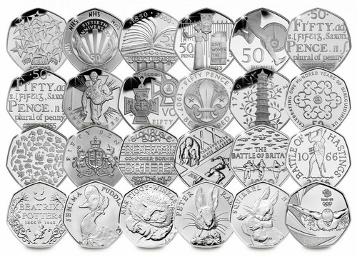 Rare valuable 50p coins - rare,