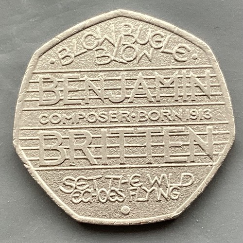 2013 benjamin britten 50p coin - britten,