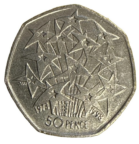 Stars 50p coin 1998 - stars,