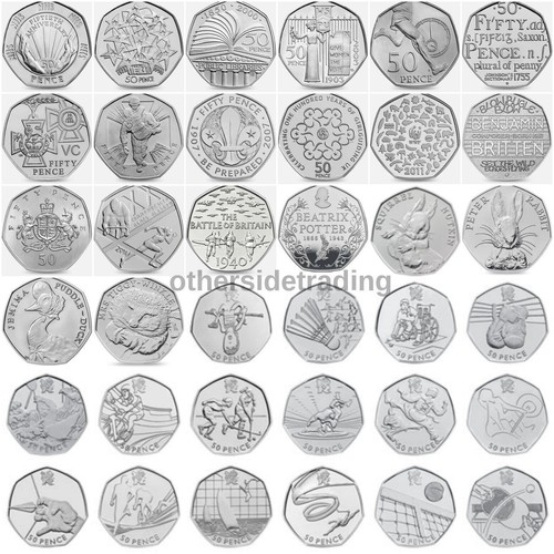 Rare 50p coins fifty pence - rare,