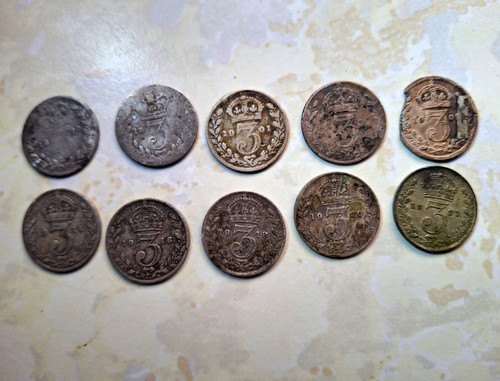 Silver maundy coins george - silver,